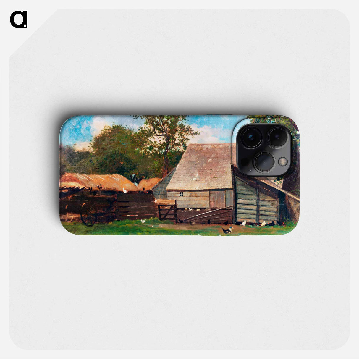 Farmyard with Ducks and Chickens - Winslow Homer Phone Case.