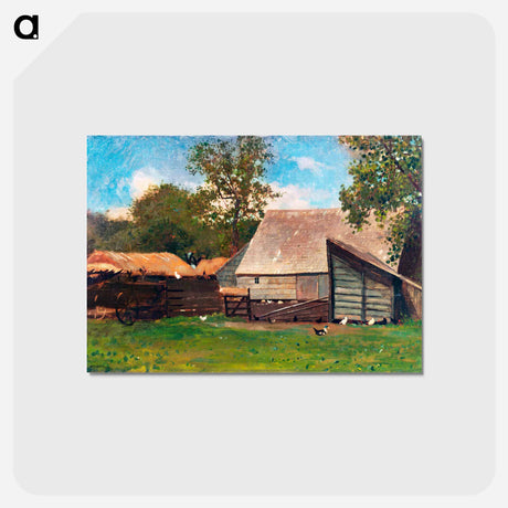 アートポストカード-Farmyard with Ducks and Chickens - ウィンスロー ホーマー Postcard.