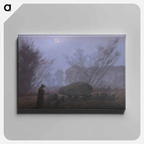 アートパネル-A Walk at Dusk (with Tumulus) - カスパー ダーヴィト フリードリヒ Canvas.