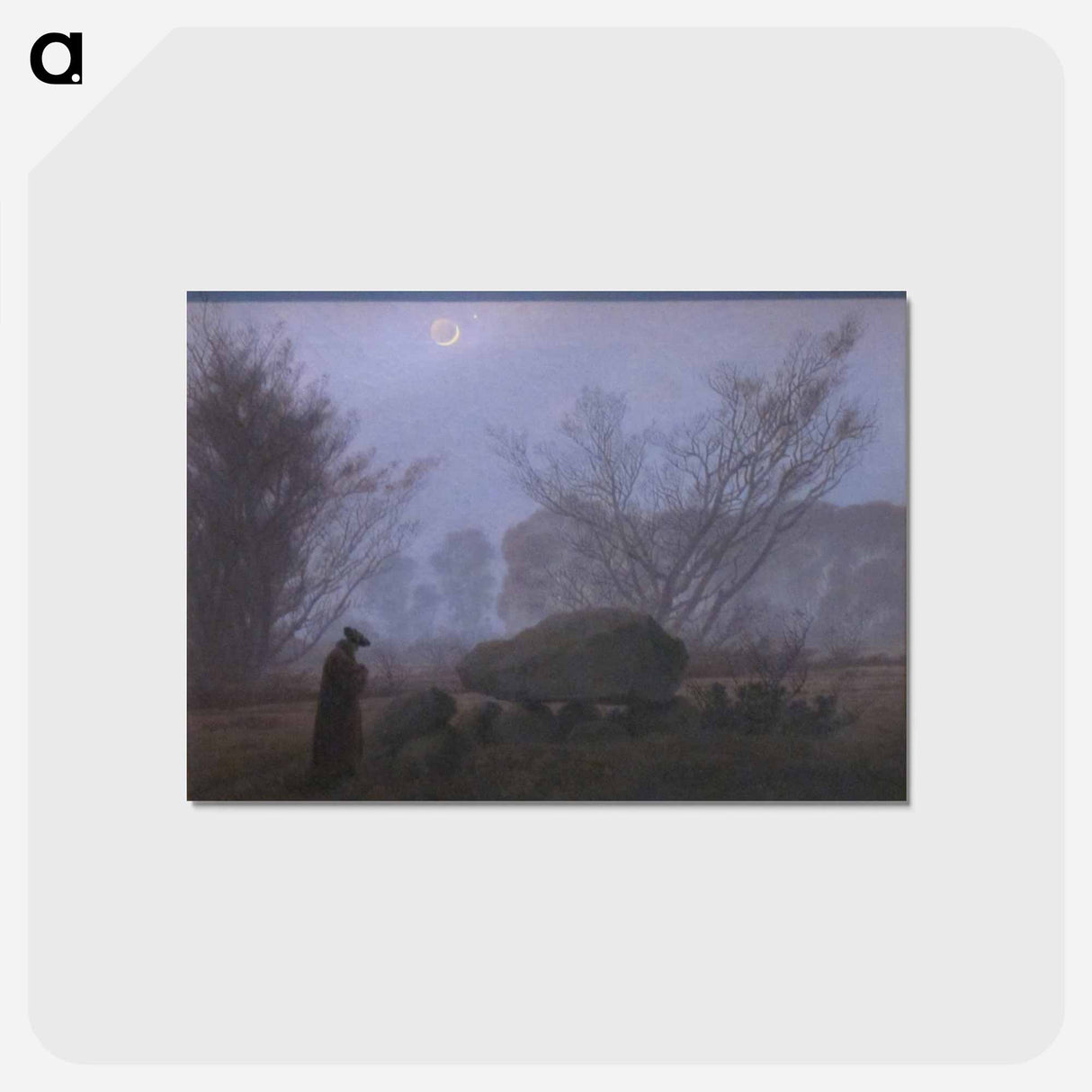 アートポストカード-A Walk at Dusk (with Tumulus) - カスパー ダーヴィト フリードリヒ Postcard.