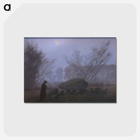 アートポストカード-A Walk at Dusk (with Tumulus) - カスパー ダーヴィト フリードリヒ Postcard.