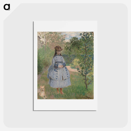 アートポストカード-Girl with Dog - クロード モネ Postcard.