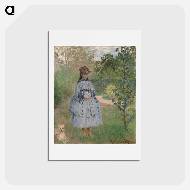 アートポストカード-Girl with Dog - クロード モネ Postcard.