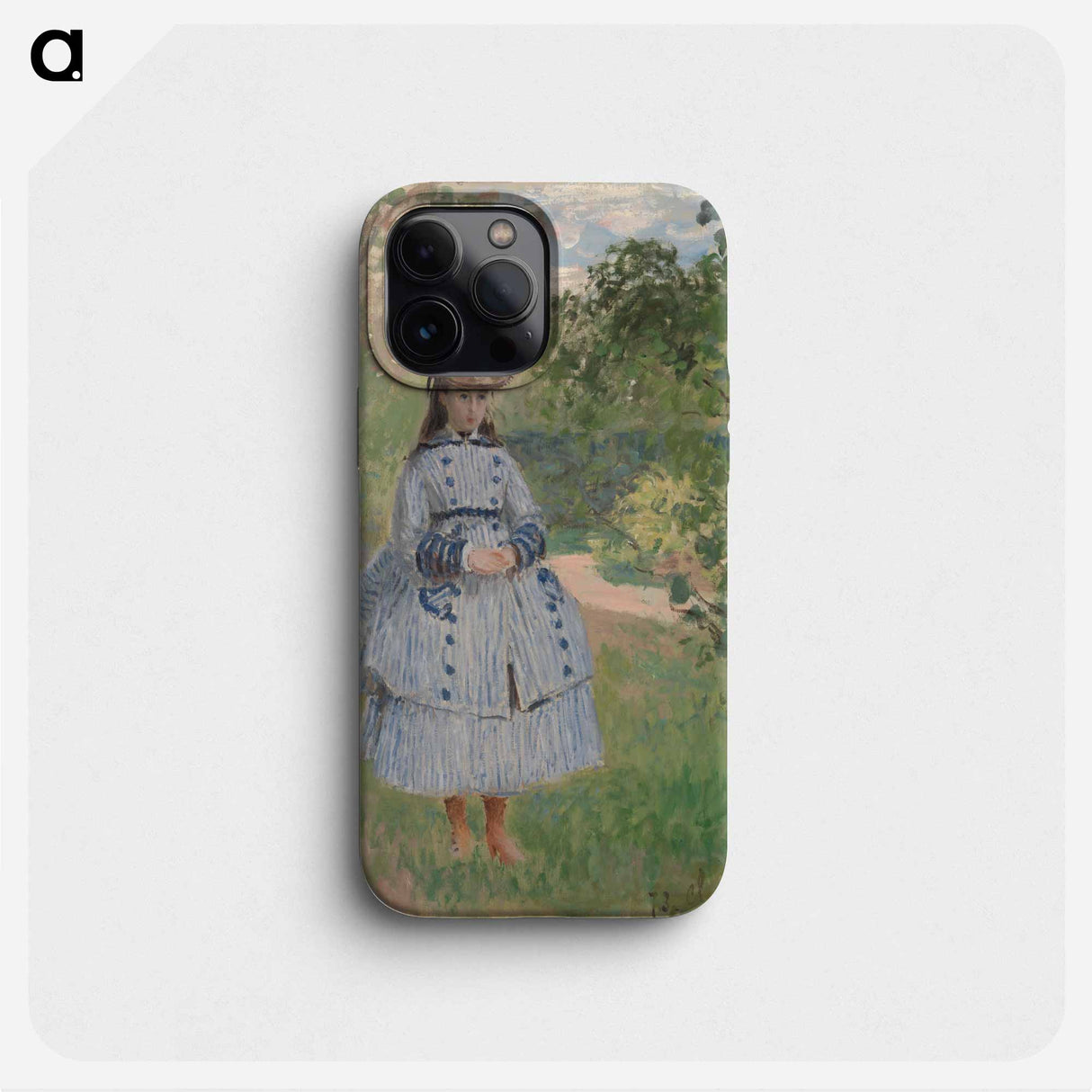 Girl with Dog - クロード モネ Phone Case.