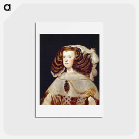 アートポストカード-Portrait of Mariana of Austria, Queen of Spain - ディエゴ ベラスケス Postcard.
