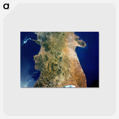 アートポストカード-Southern Italy from Space
 - 上空からの地球 Postcard.