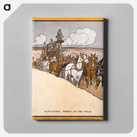 アートパネル-Harvesting Wheat in the West - エドワード ペンフィールド Canvas.
