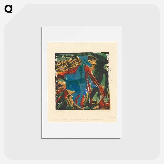 アートポストカード-Peter Schlemihl's Wondrous Story: Schlemihl's Encounter with His Shadow - エルンスト ルートヴィヒ キルヒナー Postcard.