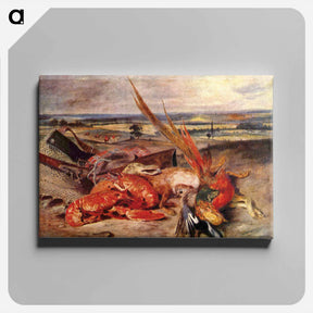 アートパネル-Still Life with Lobsters - ウジェーヌ ドラクロワ Canvas.
