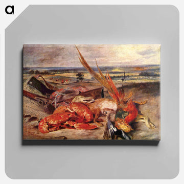 Still Life with Lobsters - ウジェーヌ ドラクロワ Canvas.