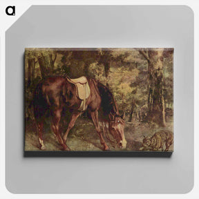アートパネル-Horse in the Woods - ギュスターヴ クールベ Canvas.