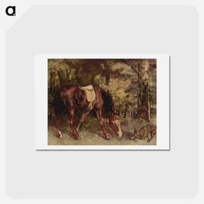 アートポストカード-Horse in the Woods - ギュスターヴ クールベ Postcard.