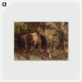 アートポストカード-Horse in the Woods - ギュスターヴ クールベ Postcard.