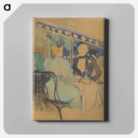 アートパネル-Fashionable People at Les Ambassadeurs (Aux Ambassadeurs: Gens Chic) - アンリ ド トゥールーズ ロートレック Canvas.