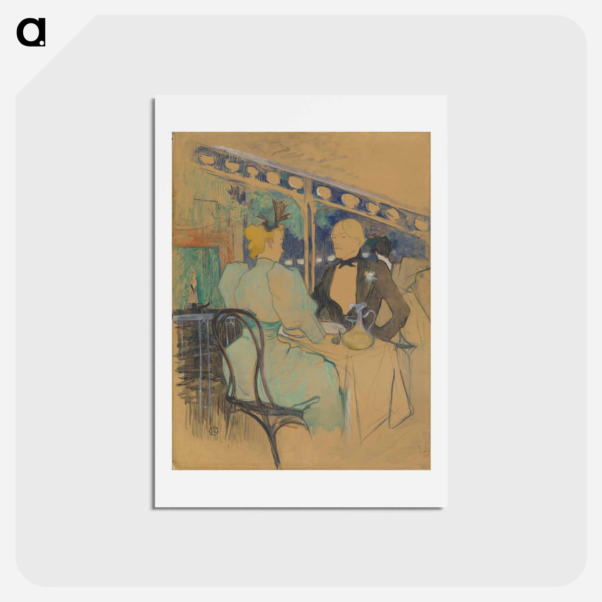アートポストカード-Fashionable People at Les Ambassadeurs (Aux Ambassadeurs: Gens Chic) - アンリ ド トゥールーズ ロートレック Postcard.