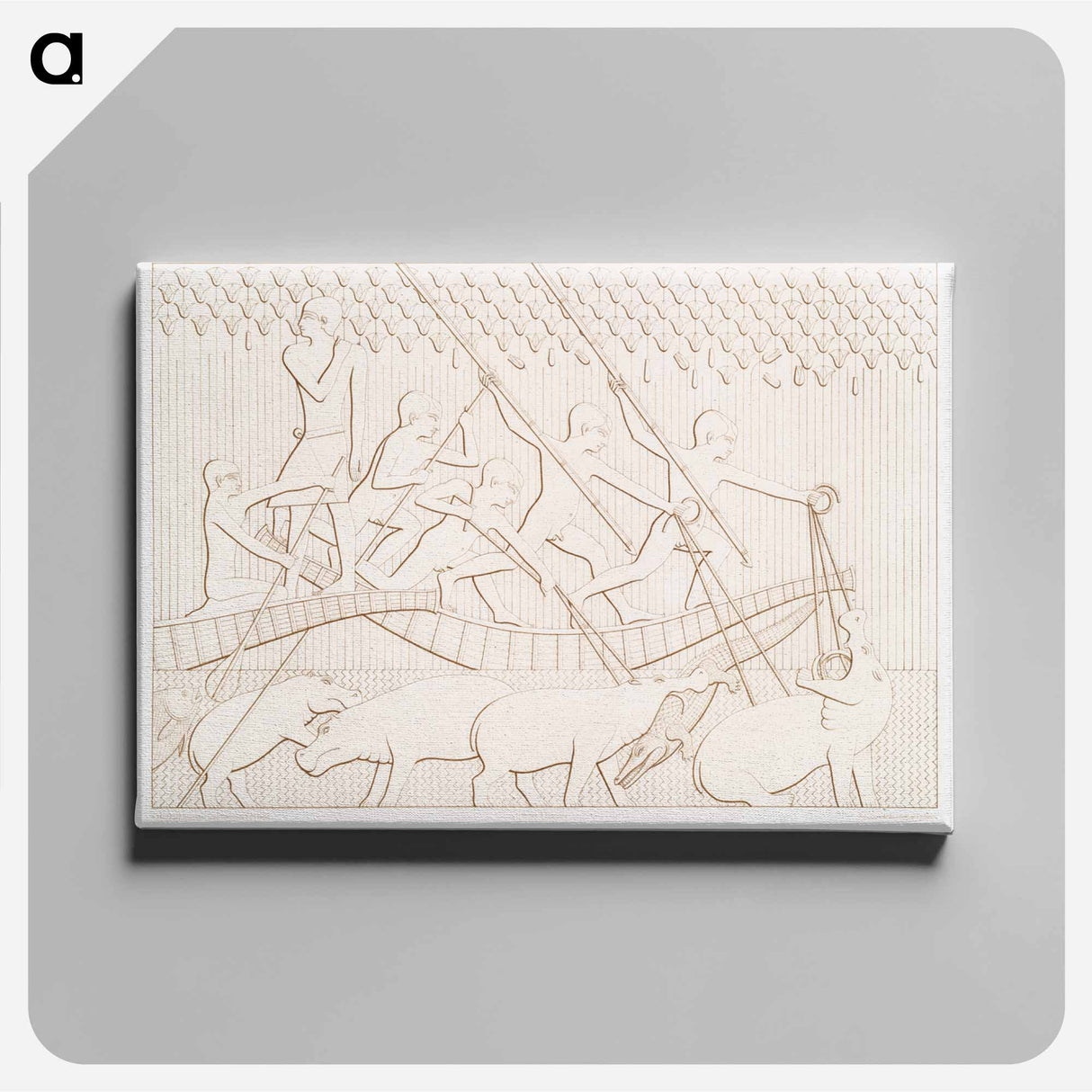 アートパネル-Hippopotamus Hunt in the Marshes
 - エジプト美術史 Canvas.