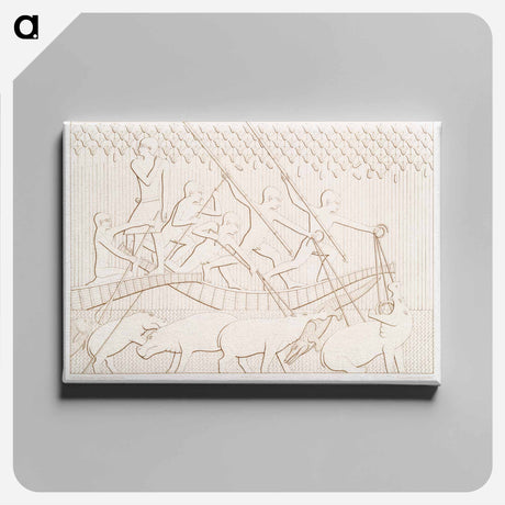 アートパネル-Hippopotamus Hunt in the Marshes
 - エジプト美術史 Canvas.