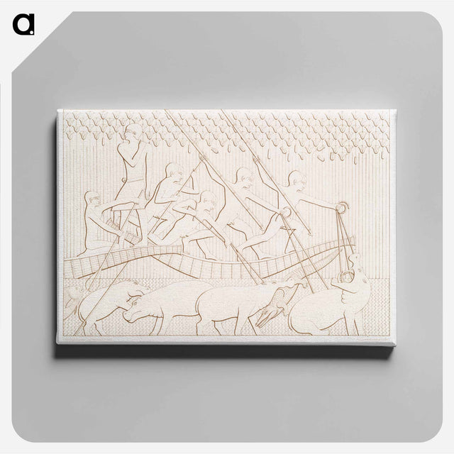 アートパネル-Hippopotamus Hunt in the Marshes
 - エジプト美術史 Canvas.