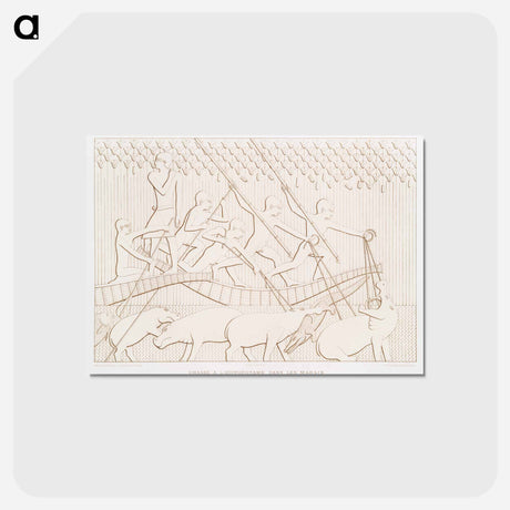 アートポストカード-Hippopotamus Hunt in the Marshes
 - エジプト美術史 Postcard.