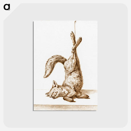 アートポストカード-Dead fox, hanging from his paws - ジャン ベルナール Postcard.