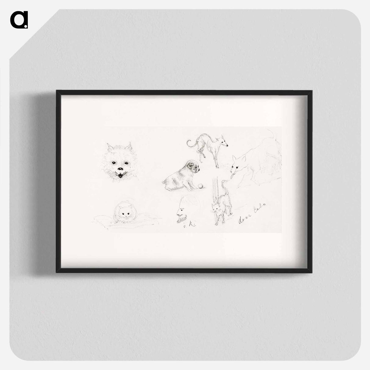 Dogs and cats sketches - Julie de Grague Poster.