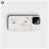 Dogs and cats sketches - ユリー デ フラーハ Phone Case.