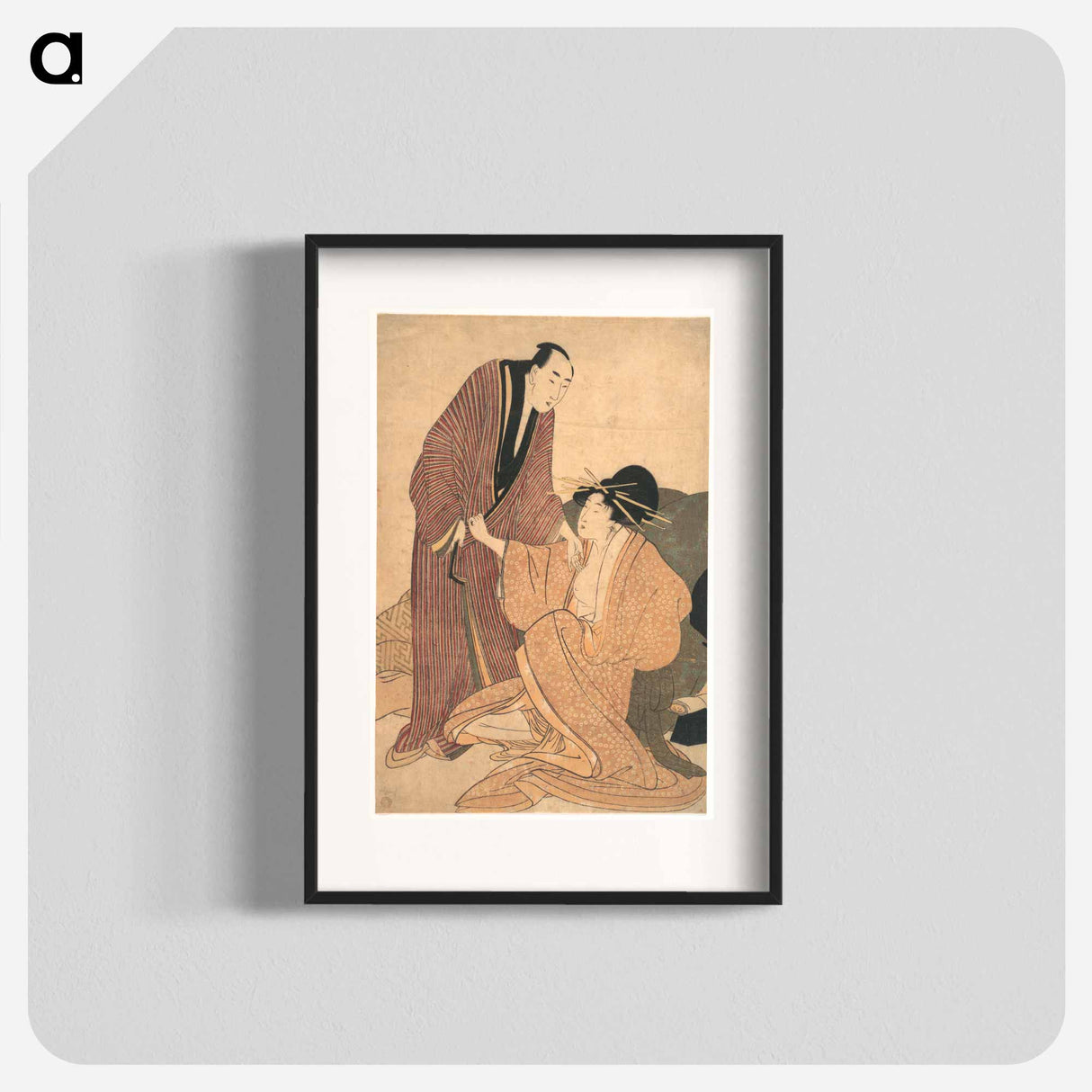 Parting of Lovers: Courtesan and Her Lover - 喜多川 歌麿 Poster.