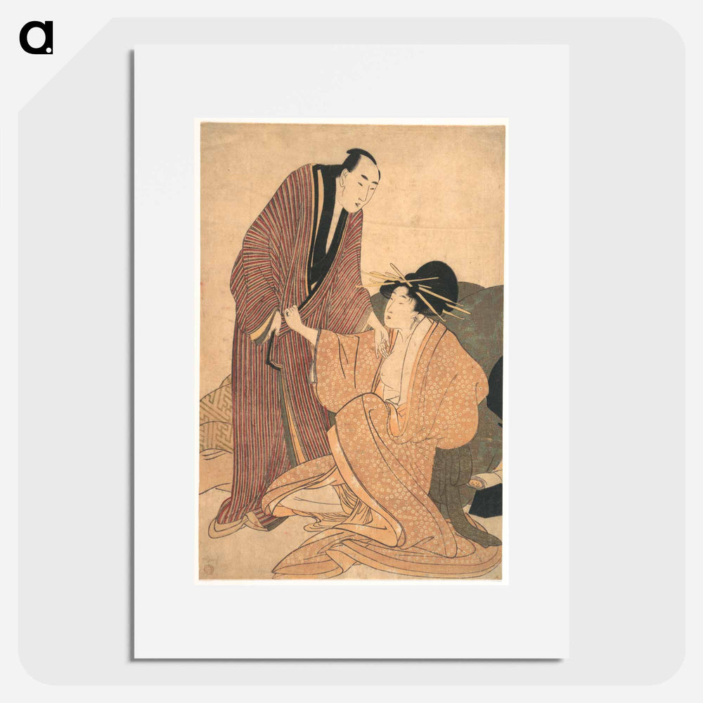 Parting of Lovers: Courtesan and Her Lover - 喜多川 歌麿 Poster.