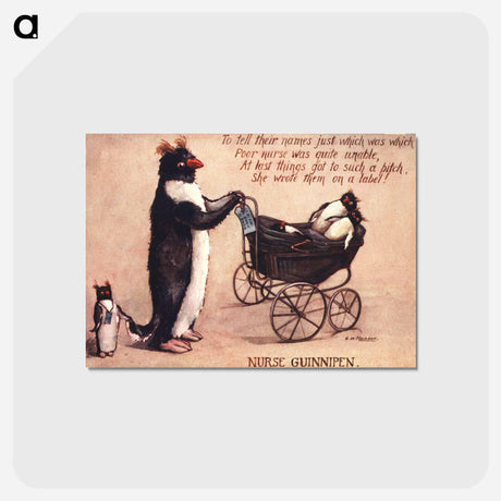 アートポストカード-Nurse Guinnipen with Penguin Chicks
 - 国立医学図書館 Postcard.