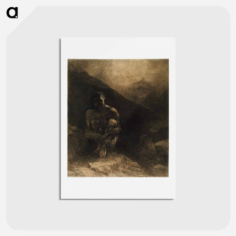 アートポストカード-Primitive Man - オディロン ルドン Postcard.