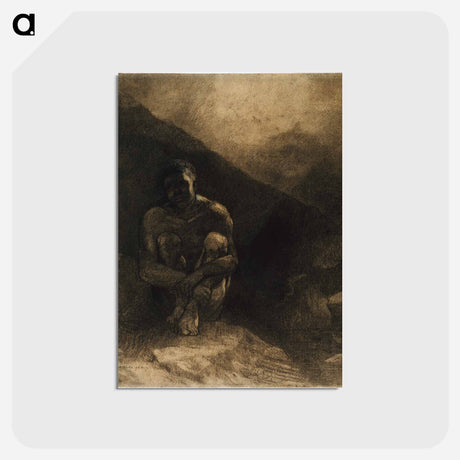 アートポストカード-Primitive Man - オディロン ルドン Postcard.