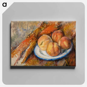 アートパネル-Four Peaches on a Plate - ポール セザンヌ Canvas.