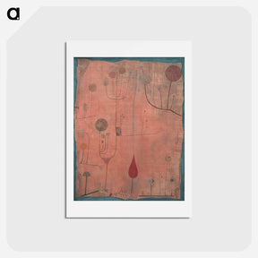 アートポストカード-Klee - Früchte auf Rot
 - パウル クレー Postcard.
