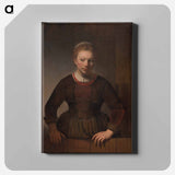 Young Woman at an Open Half-Door - Rembrandt van Rijn Canvas.