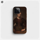 Young Woman at an Open Half-Door - Rembrandt van Rijn Phone Case.