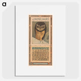 Kalenderblad januari met uil - テオ ヴァン ホイテマ Poster.
