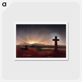 アートポストカード-Cross at Sunset - トーマス コール Postcard.