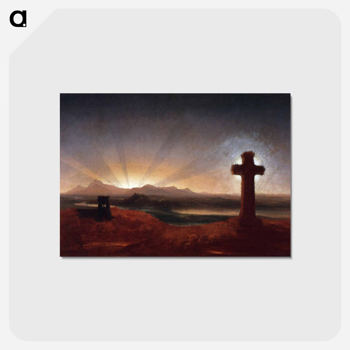 Cross at Sunset - トーマス コール Postcard.