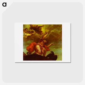 アートポストカード-St. John the Evangelist on Patmos - ティツィアーノ ヴェチェッリオ Postcard.