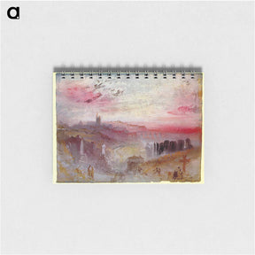 アートメモ帳-View over Town at Sunset: a Cemetery in the Foreground - ウィリアム ターナー Memo.