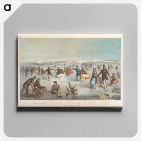 アートパネル-Skating in Central Park, New York - ウィンスロー ホーマー Canvas.