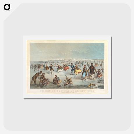 アートポストカード-Skating in Central Park, New York - ウィンスロー ホーマー Postcard.