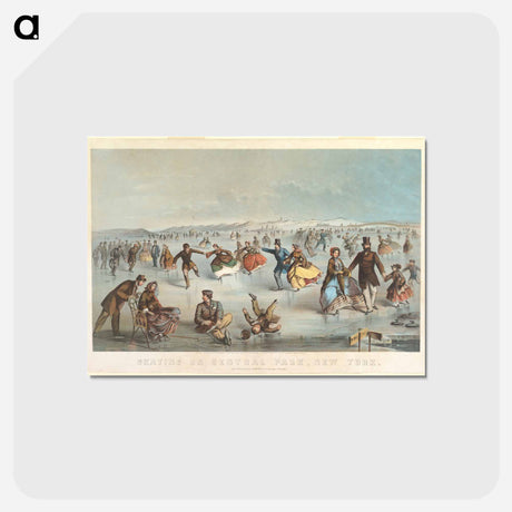 アートポストカード-Skating in Central Park, New York - ウィンスロー ホーマー Postcard.