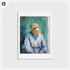 アートポストカード-Washerwoman, Study - カミーユ ピサロ Postcard.