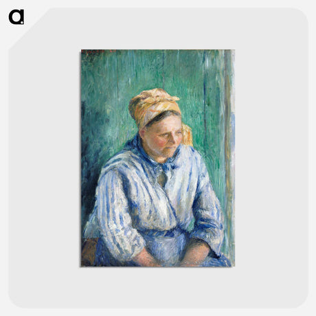 アートポストカード-Washerwoman, Study - カミーユ ピサロ Postcard.