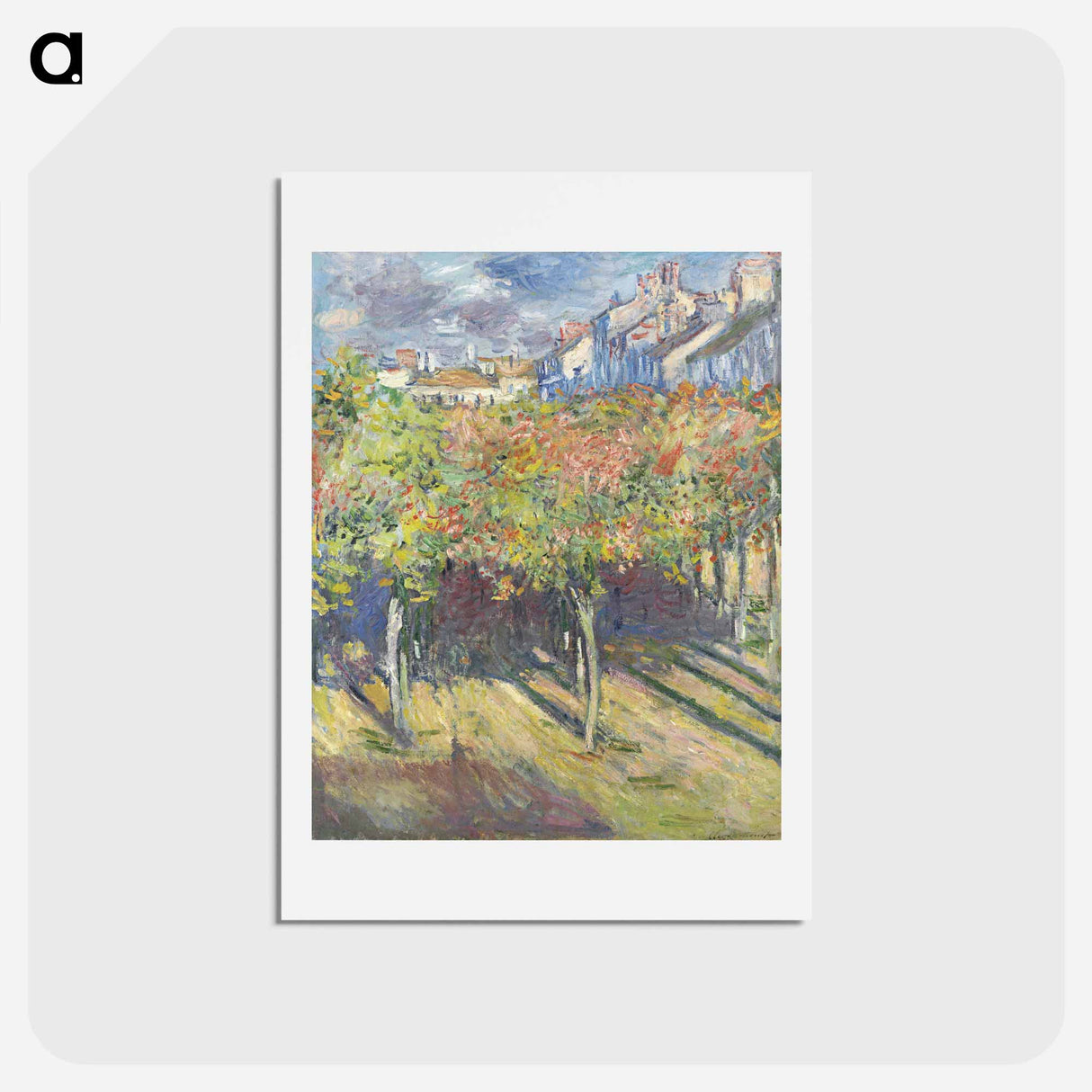 Le cours du 14 juillet vu de la maison de Claude Monet - クロード モネ Postcard.