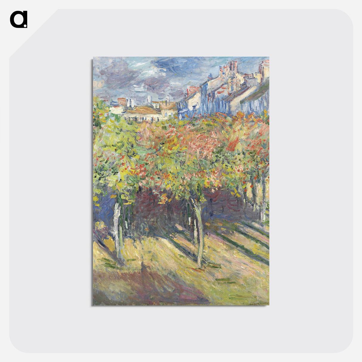 Le cours du 14 juillet vu de la maison de Claude Monet - クロード モネ Postcard.