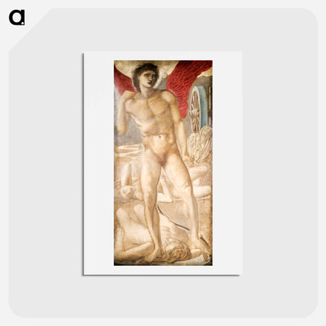 アートポストカード-Troy Triptych - Study for Love subduing Oblivion - エドワード バーン ジョーンズ Postcard.
