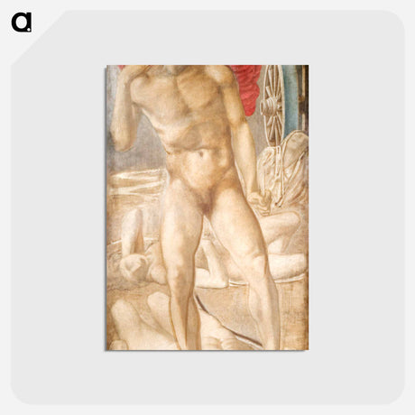 アートポストカード-Troy Triptych - Study for Love subduing Oblivion - エドワード バーン ジョーンズ Postcard.