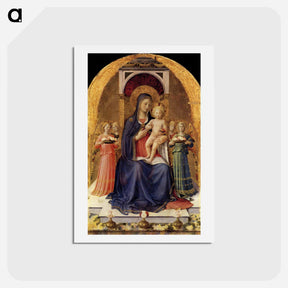 アートポストカード-Perugia Altarpiece (central panel) - フラ アンジェリコ Postcard.
